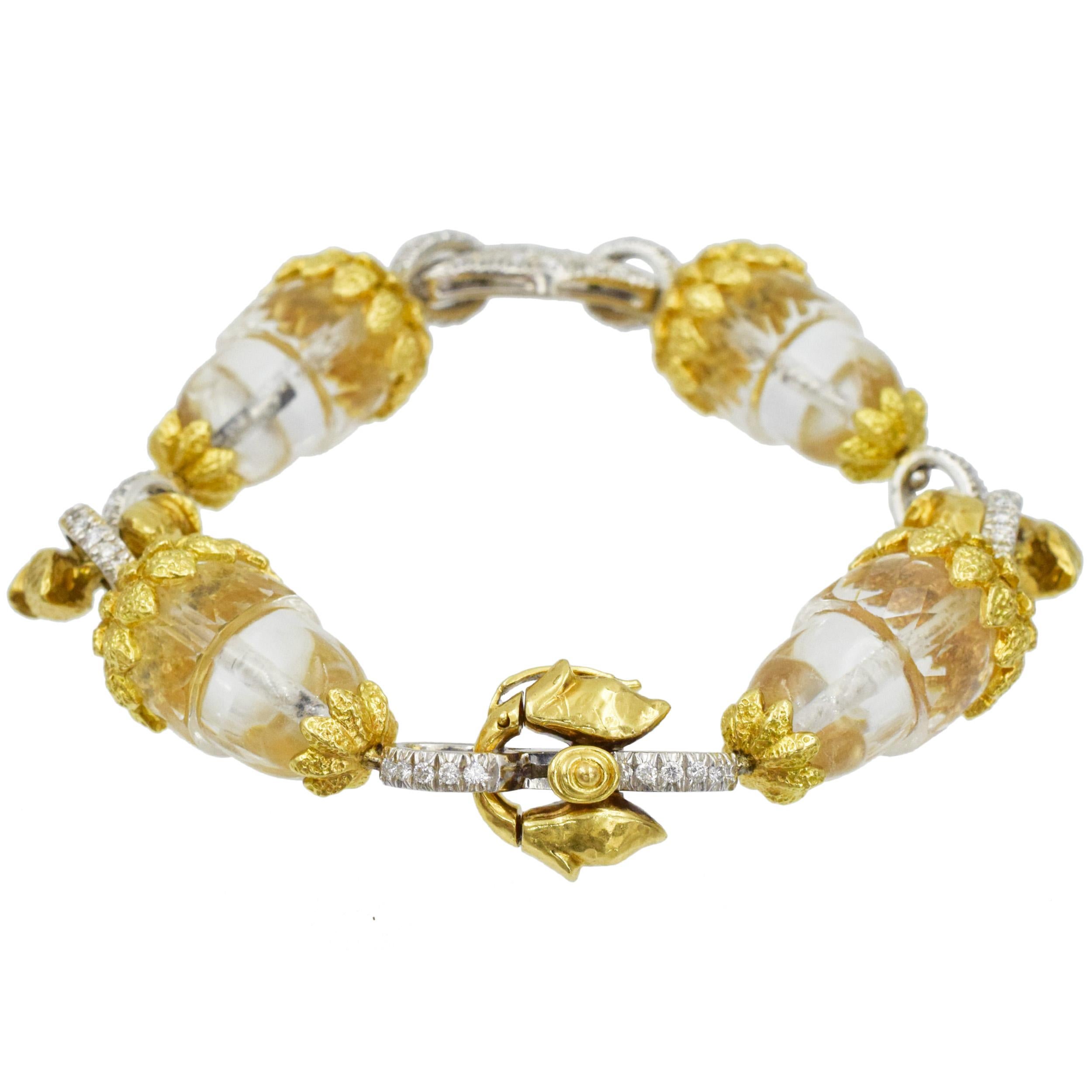 Bracelet en diamant et cristal de roche de David Webb en vente 1