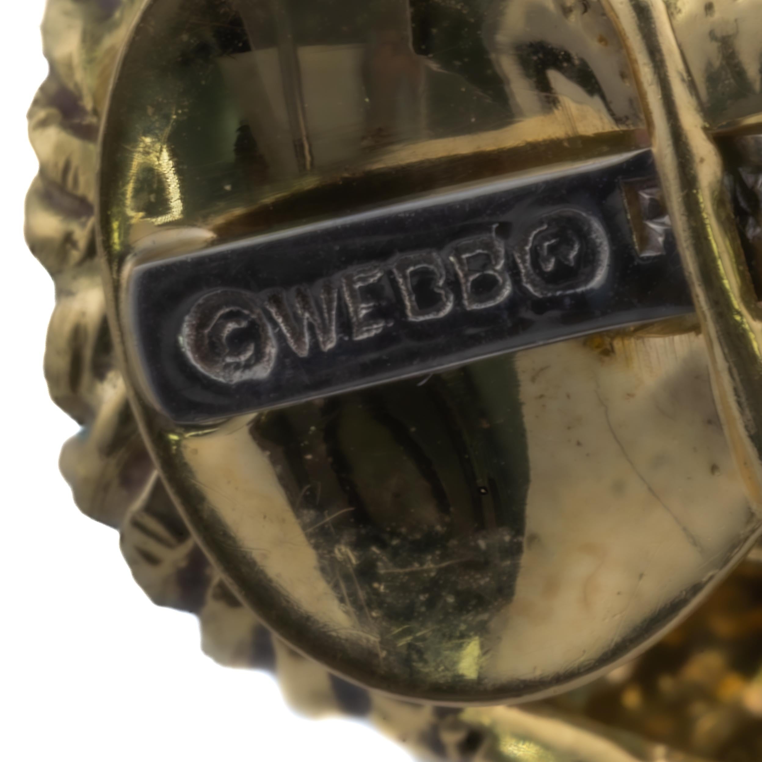 Women's David Webb Diamond and Turquoise Gold Earrings For Sale
