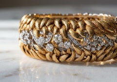 David Webb Diamond Bracelet 18K Yellow Gold and Platinum
