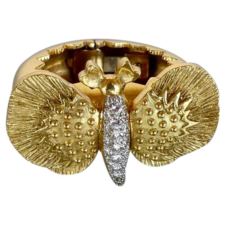 David Webb Diamond Butterfly Hair Clip