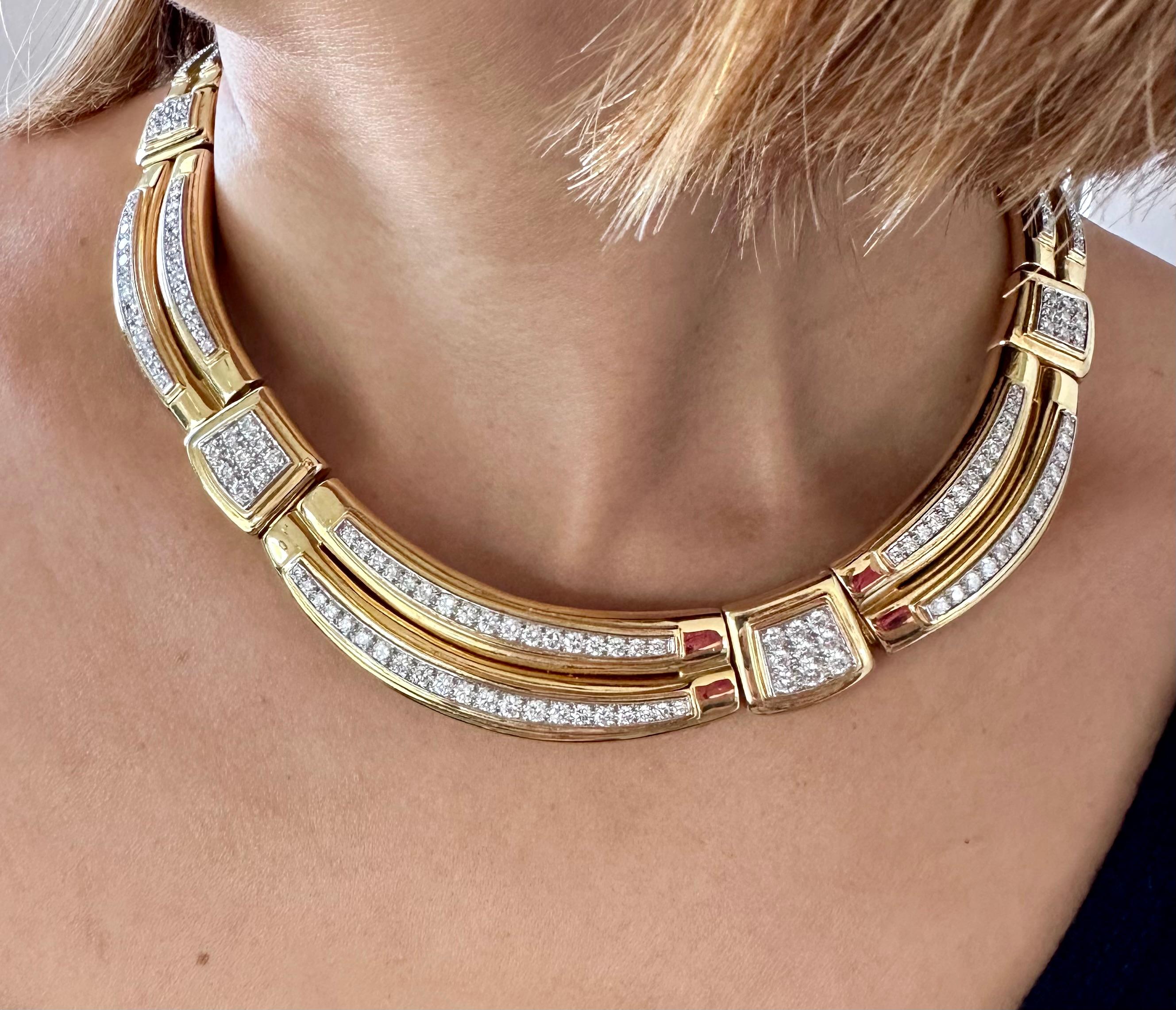 DAVID WEBB Diamond Choker Necklace  In Good Condition For Sale In Beverly Hills, CA