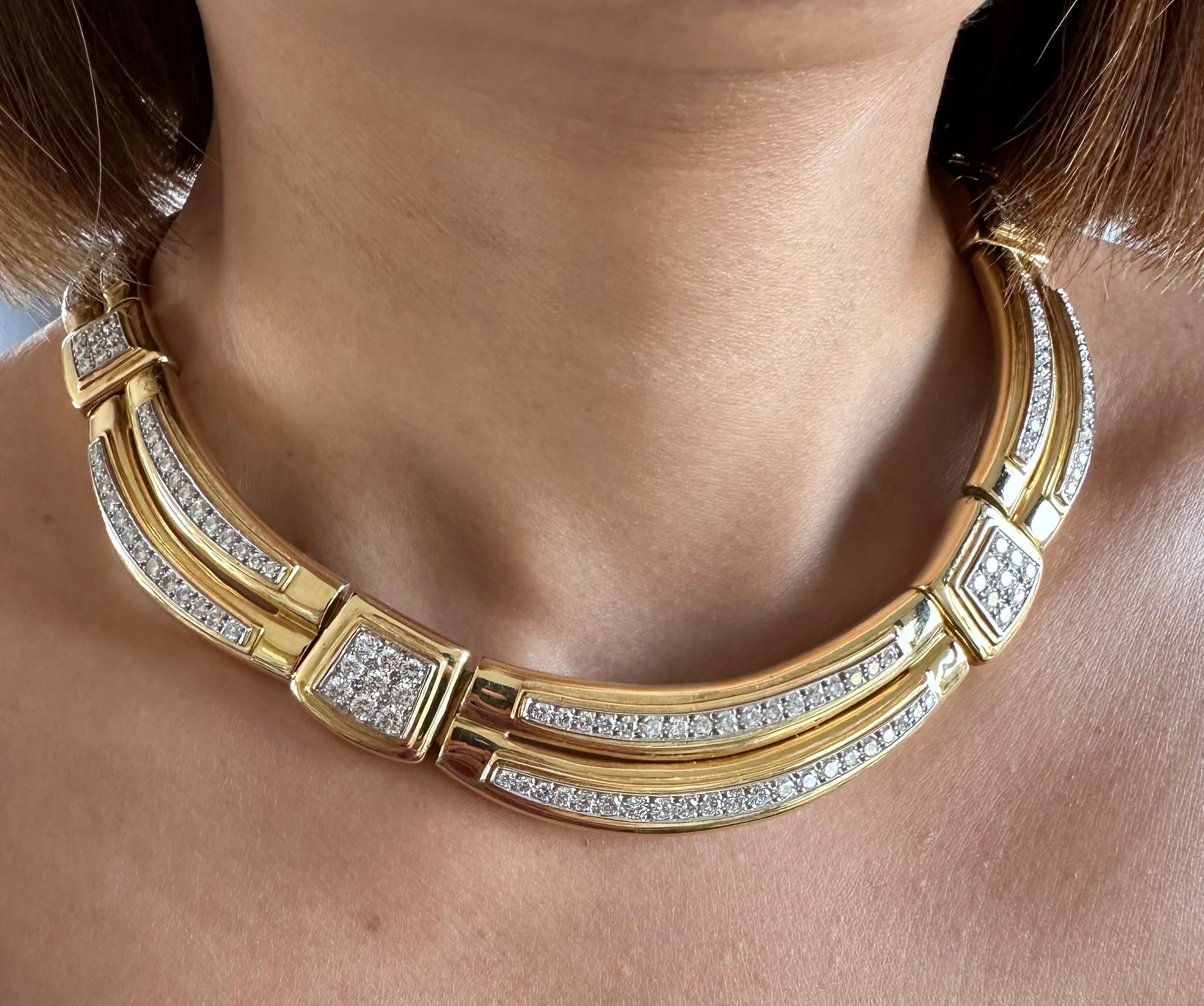 Women's or Men's DAVID WEBB Diamond Choker Necklace  For Sale