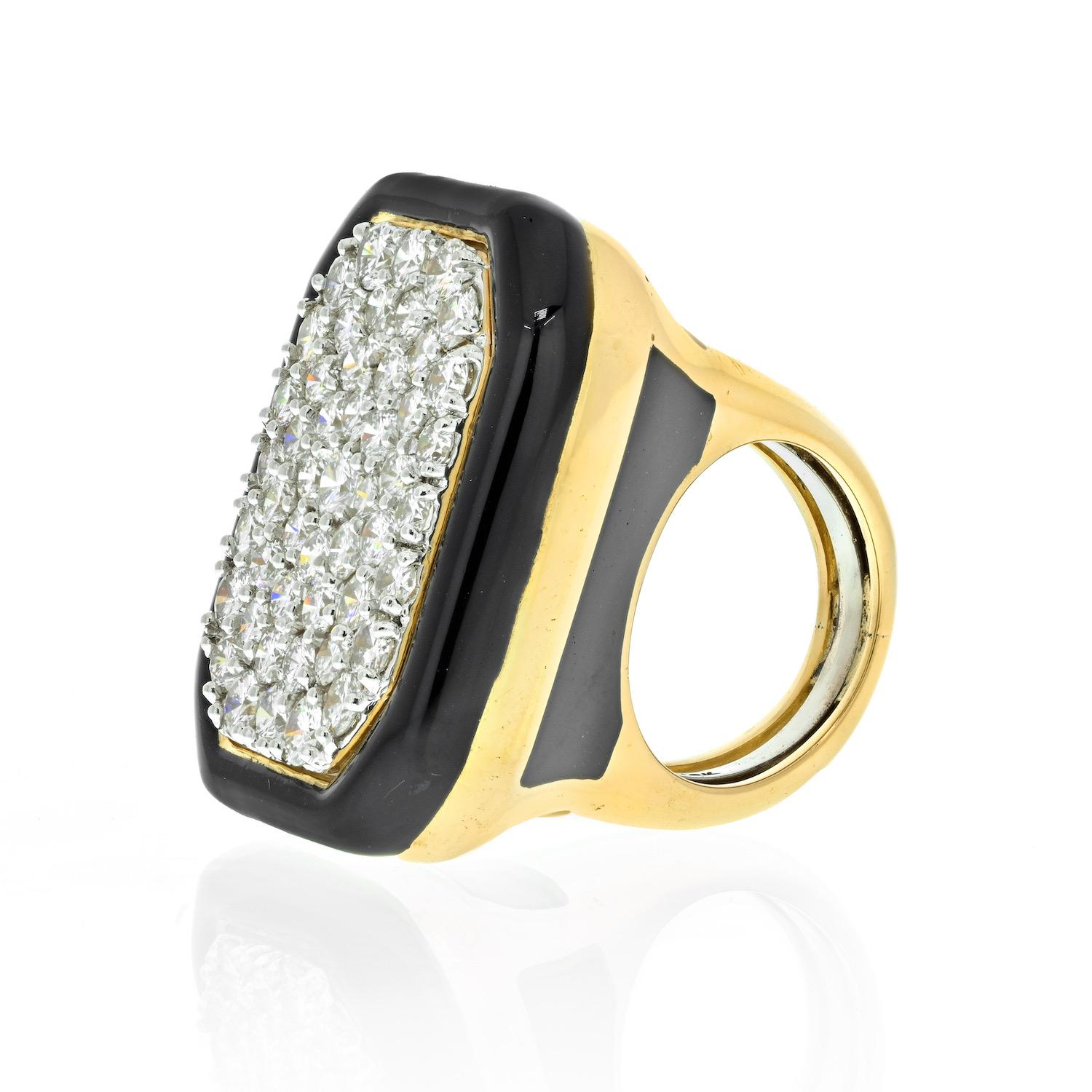 Modern David Webb Diamond Cluster Large Impressive Statetement Ring For Sale