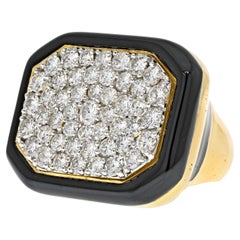 Vintage David Webb Diamond Cluster Large Impressive Statetement Ring