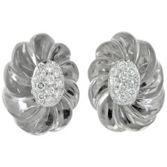 David Webb Boucles d'oreilles en cristal et diamants