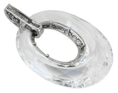 David Webb Colgante vintage de cristal de roca con diamantes de los años 80