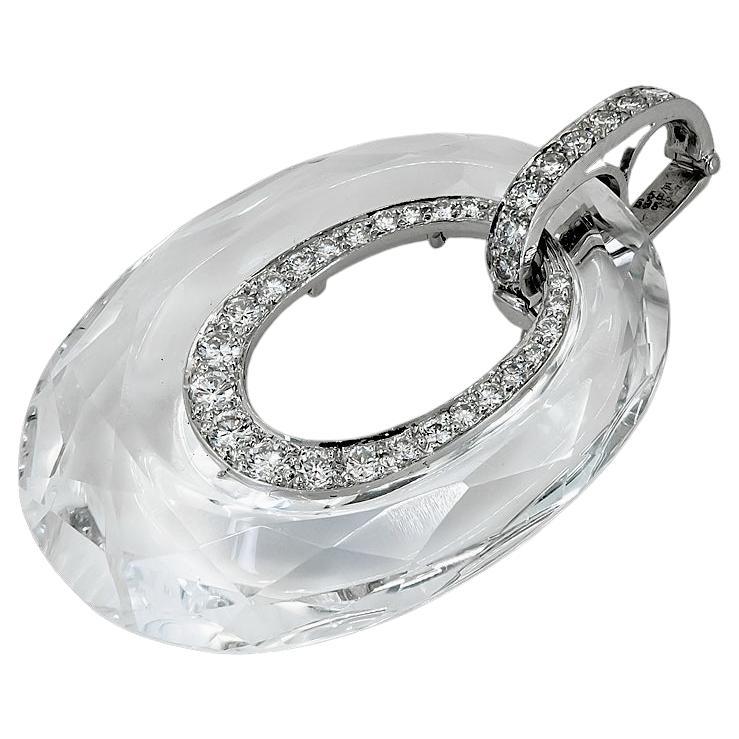 Le pendentif DAVID WEBB en cristal et diamants en vente