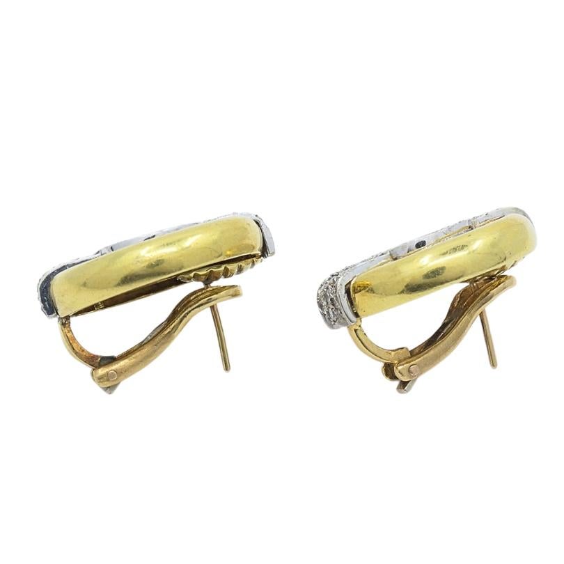 Donna David Webb Orecchini di diamanti in oro 18k di forma circolare in vendita