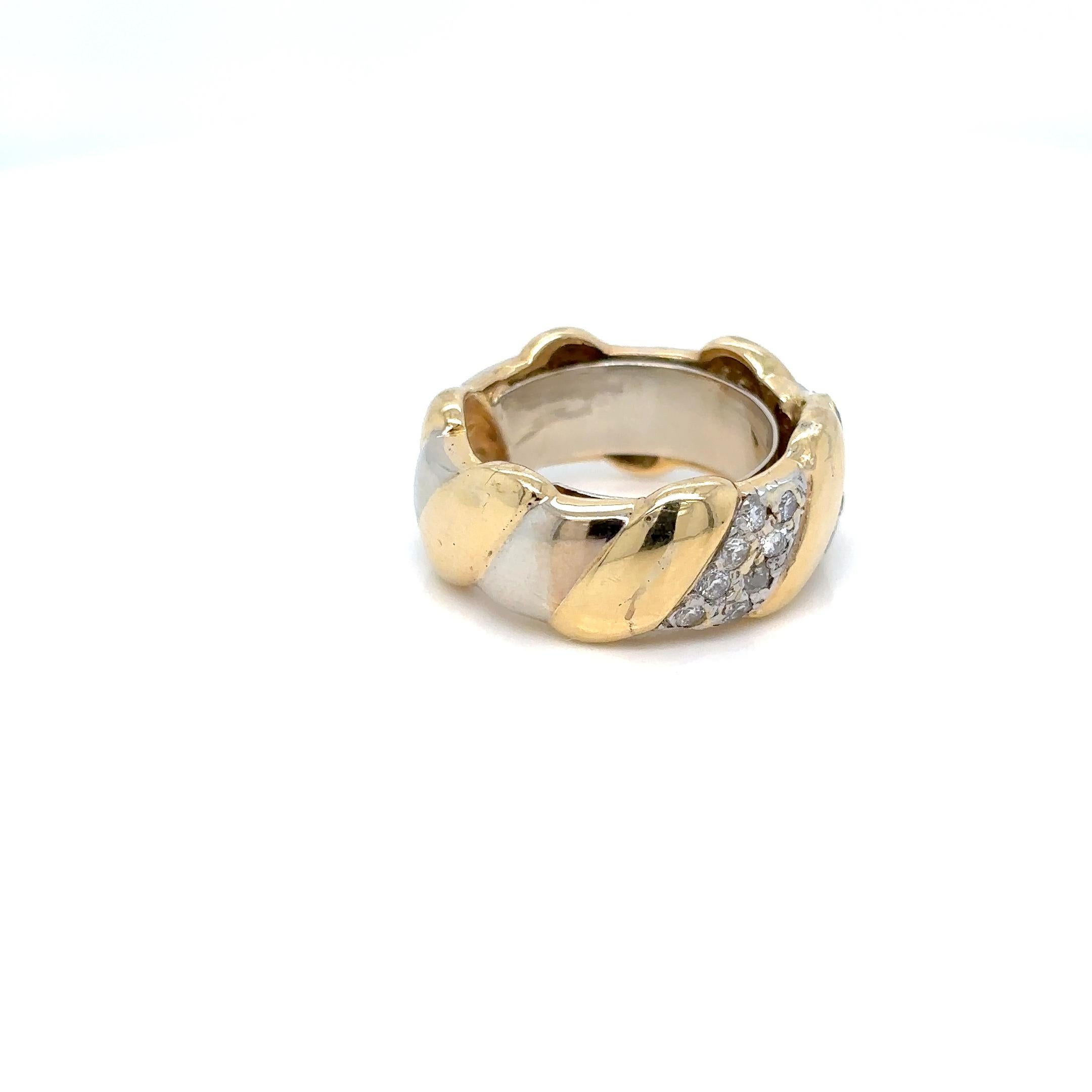 David Webb Diamond Gold Band Ring For Sale 6