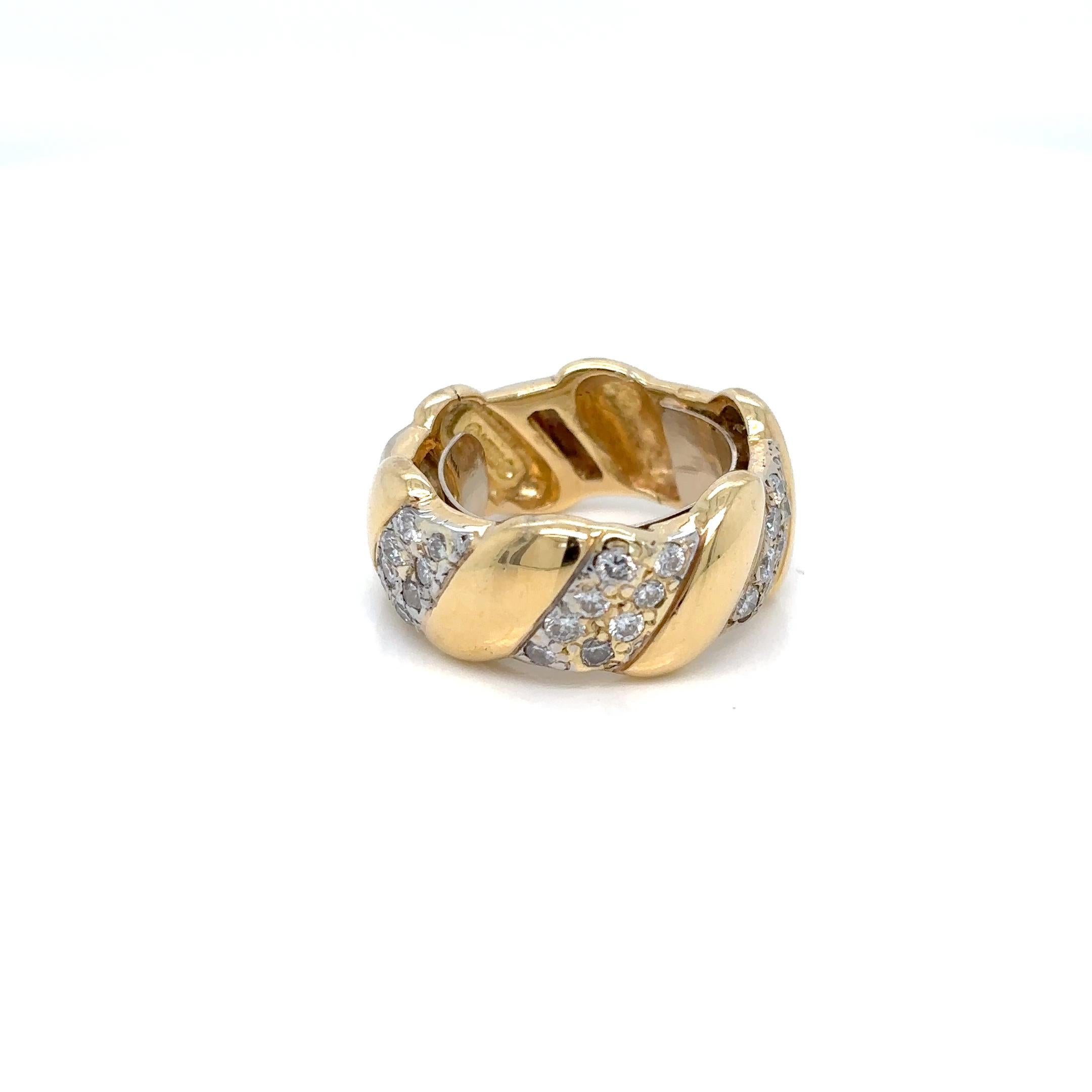 David Webb Diamond Gold Band Ring For Sale 7