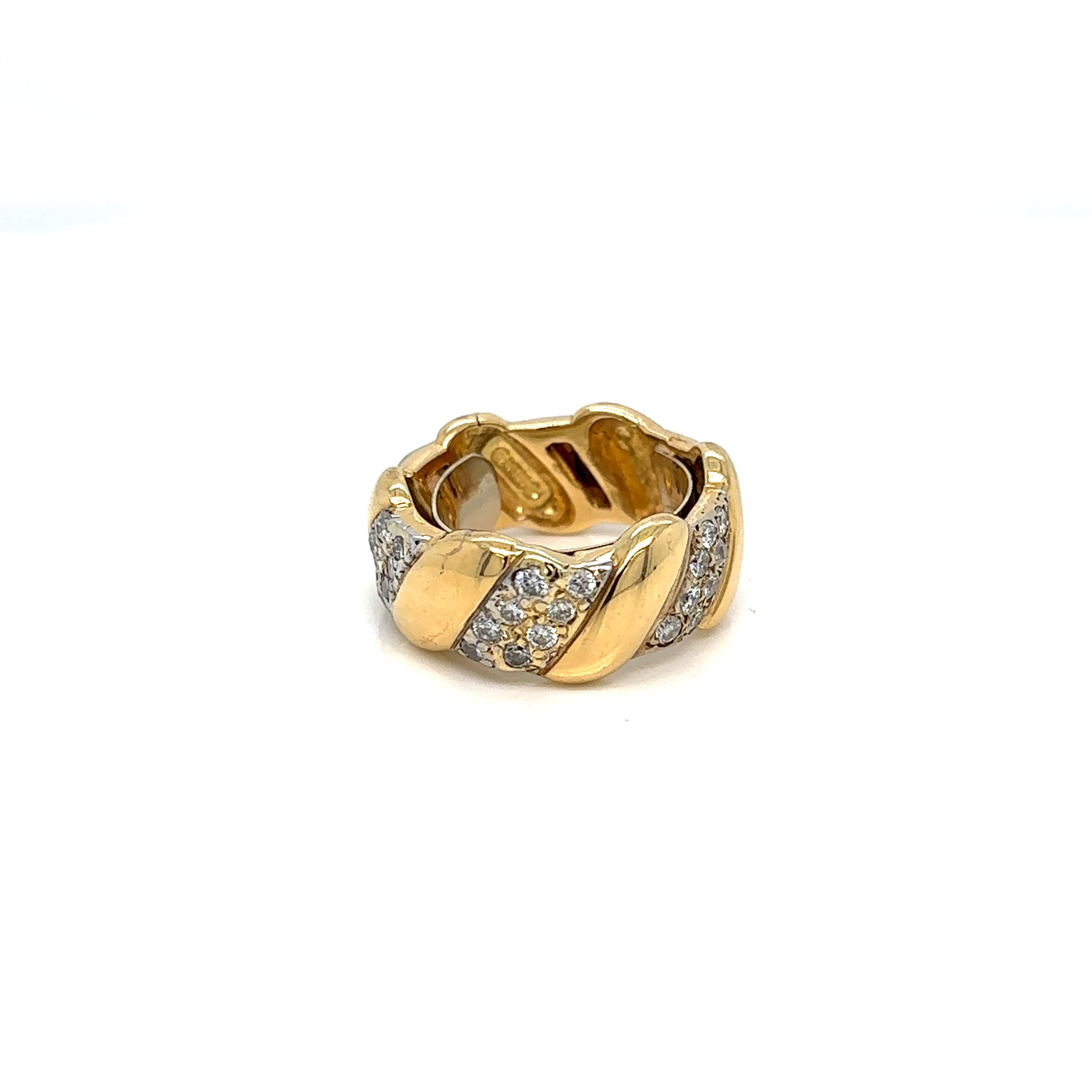 Round Cut David Webb Diamond Gold Band Ring For Sale