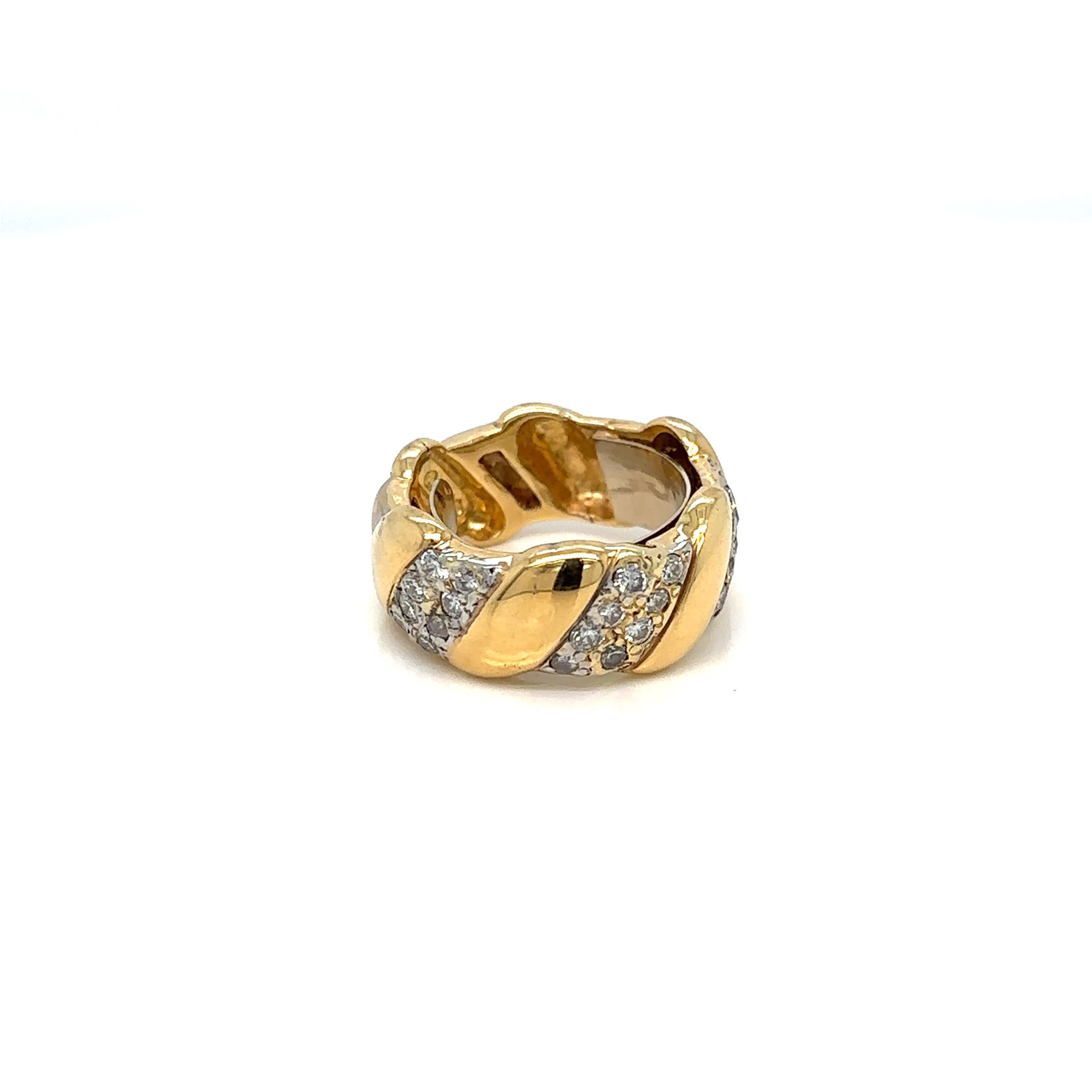 David Webb Diamond Gold Band Ring In Excellent Condition For Sale In Napoli, Italy