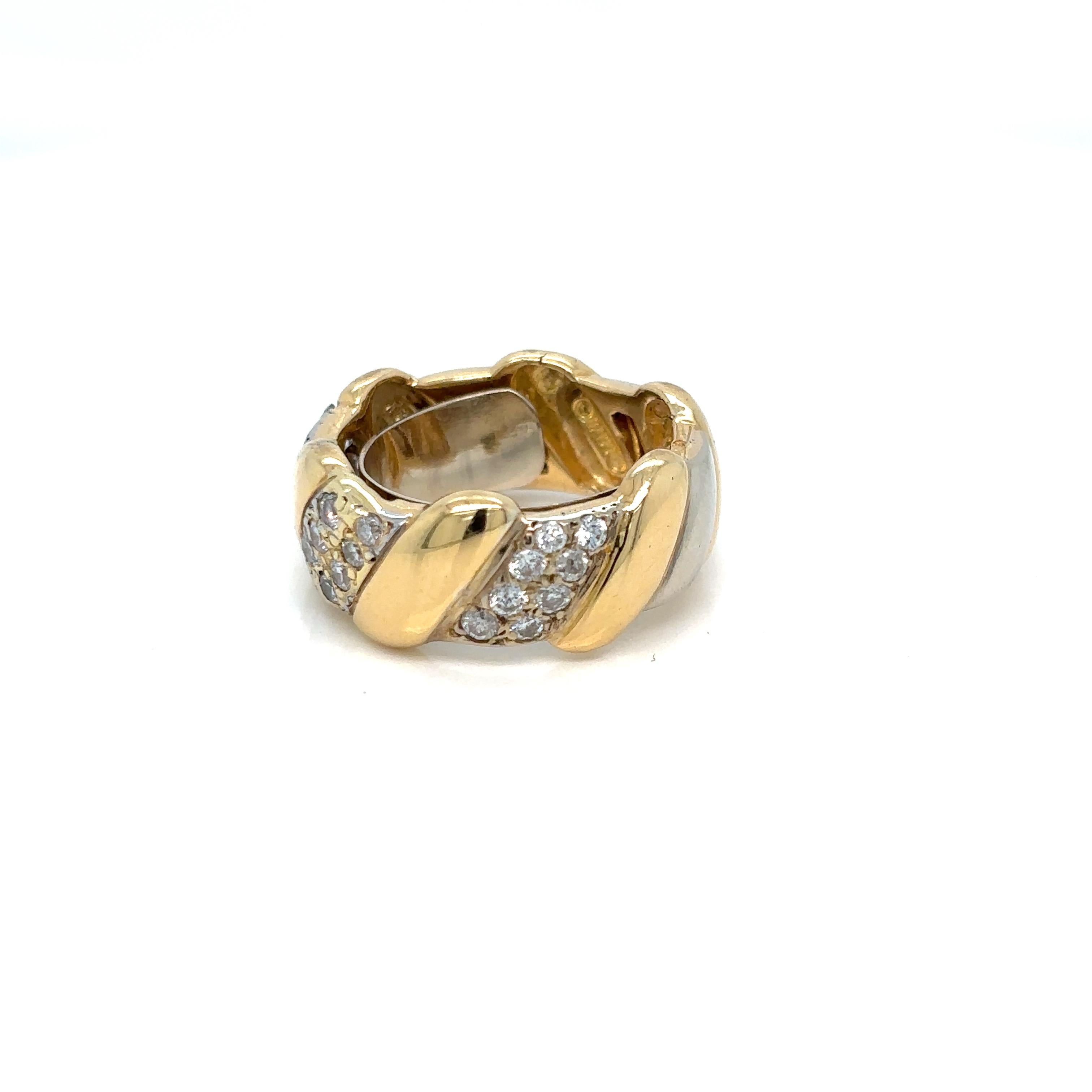 David Webb Diamond Gold Band Ring For Sale 1