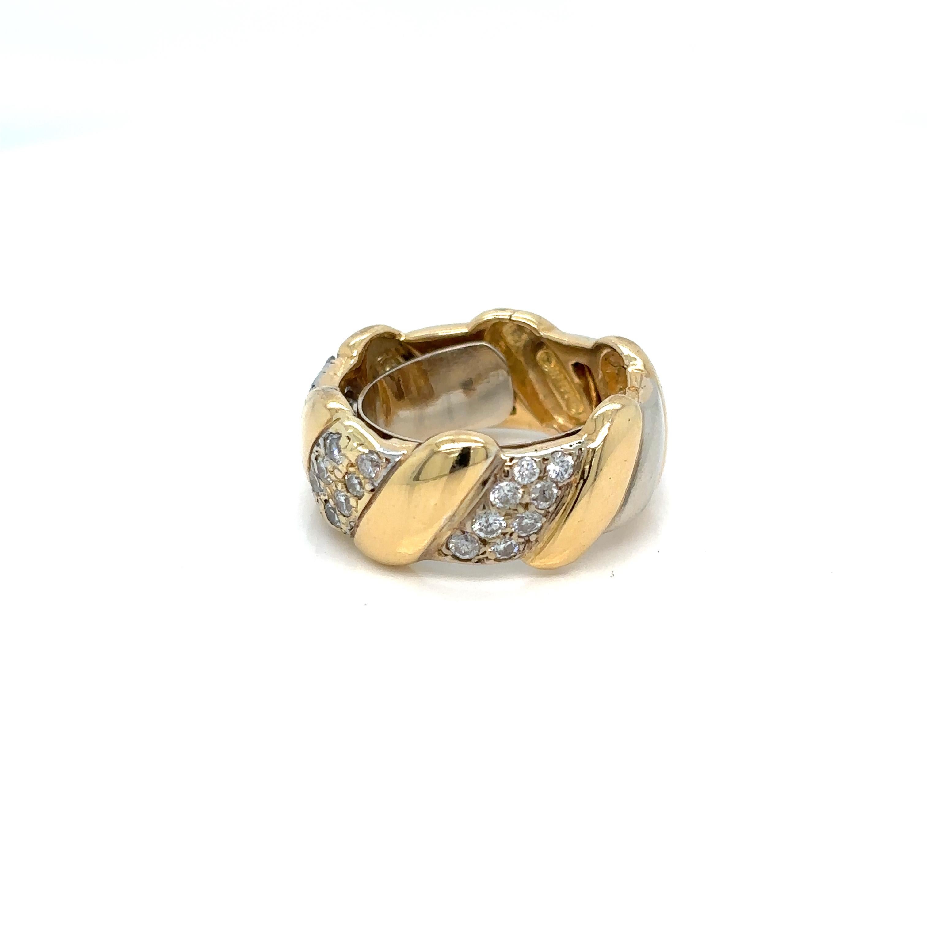 David Webb Diamond Gold Band Ring For Sale 2