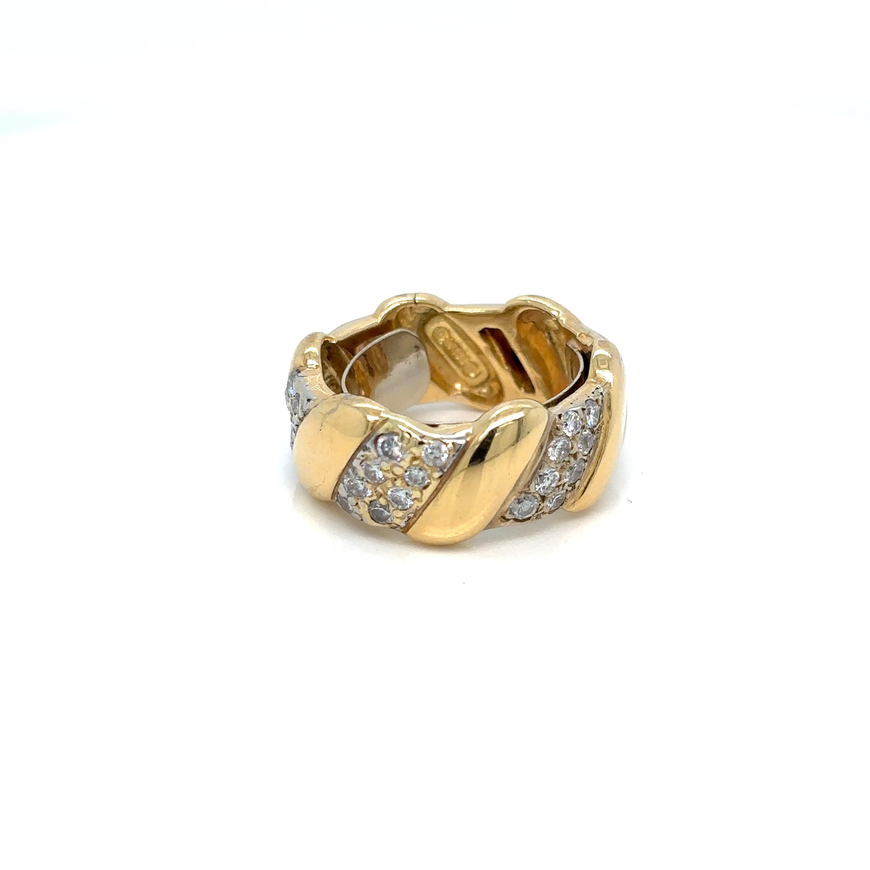 David Webb Diamond Gold Band Ring For Sale 3
