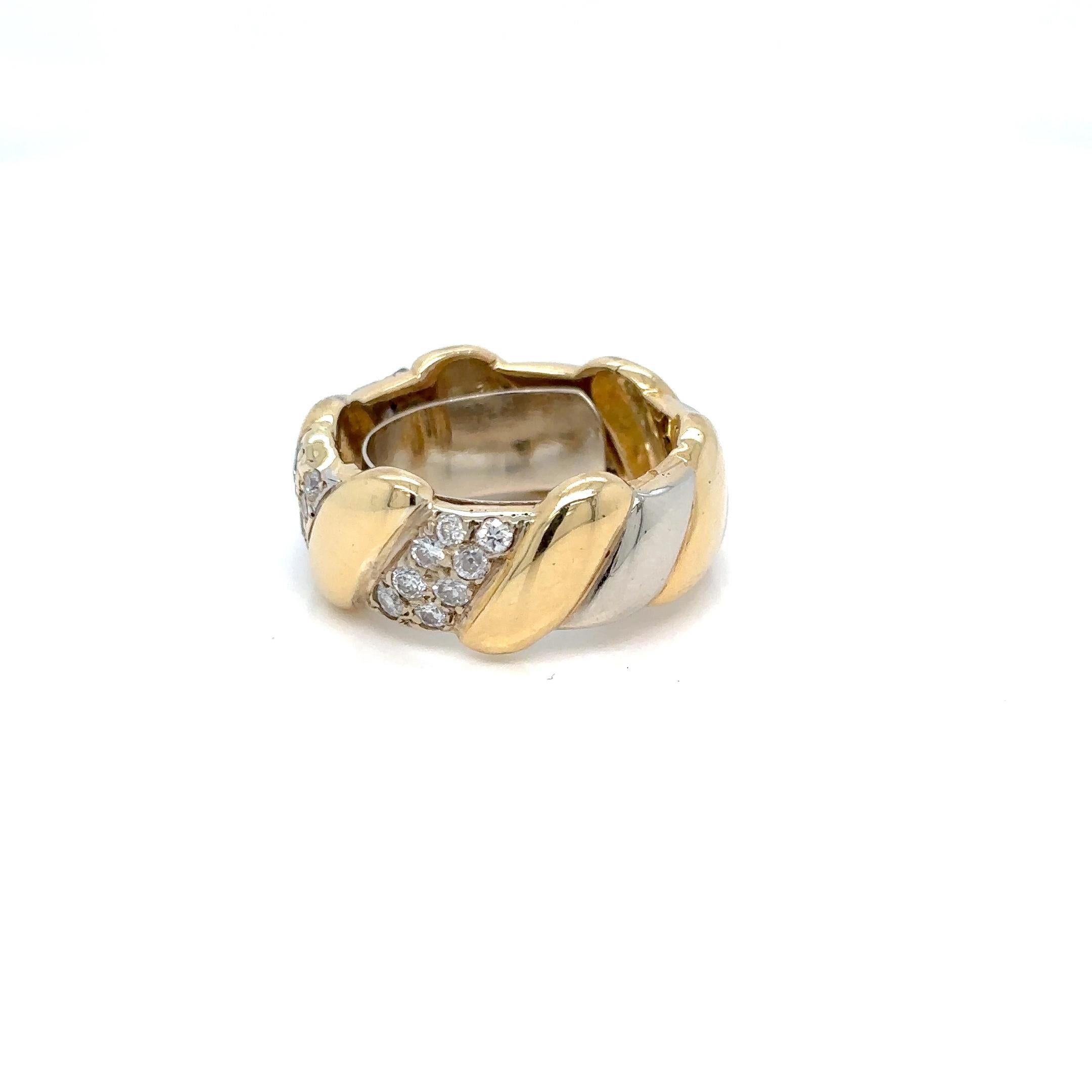David Webb Diamond Gold Band Ring For Sale 4