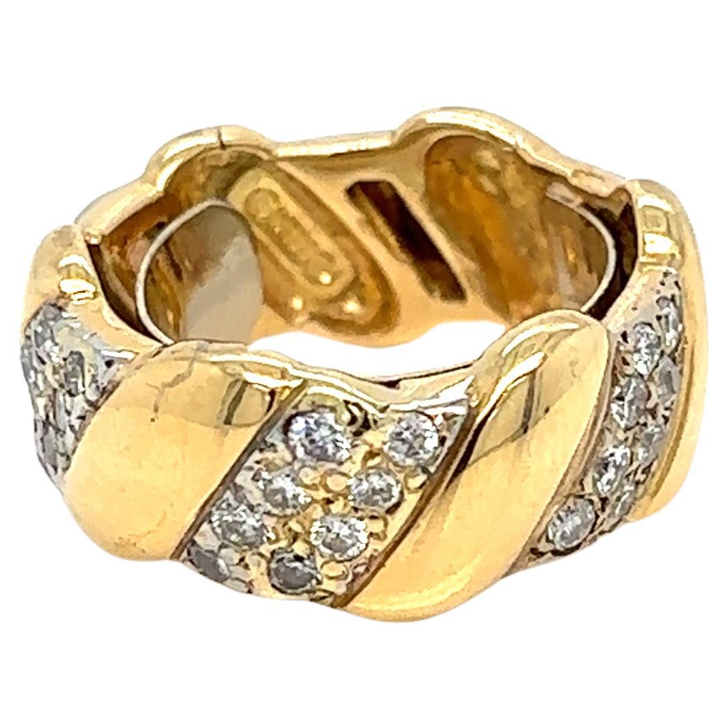 David Webb Diamond Gold Band Ring For Sale