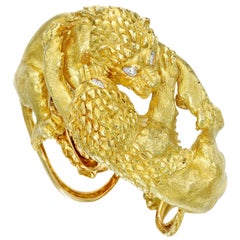 David Webb Diamant-Gold-Löwen-Armband