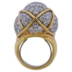 David Webb Diamond Gold Platinum Dome Ring