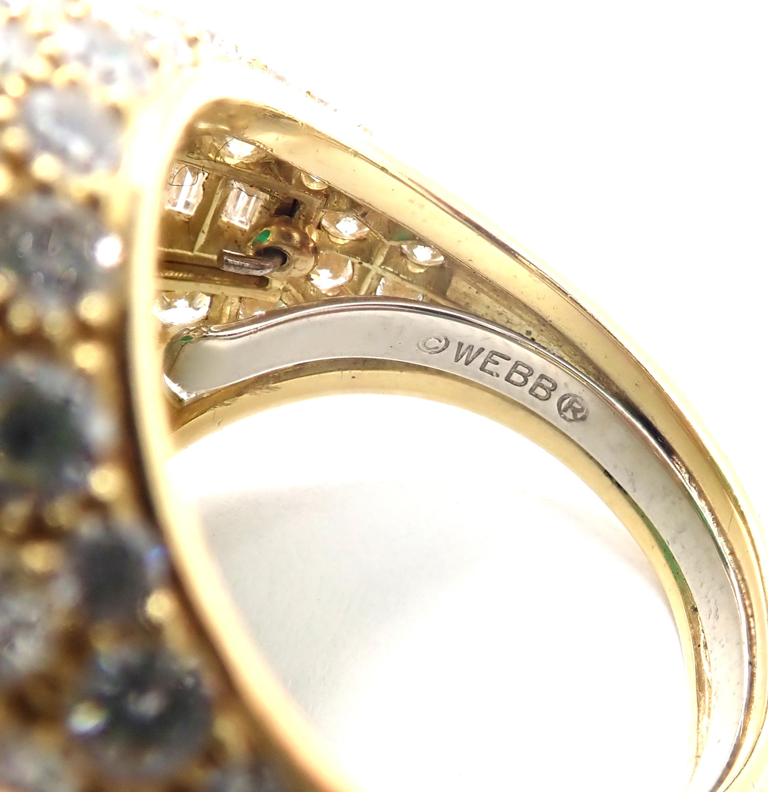 Grande bague en or jaune, diamant et émeraude colombienne de David Webb en vente 4