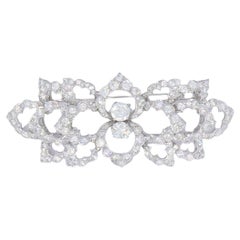 David Webb Diamond Platinum Brooch Floral Design