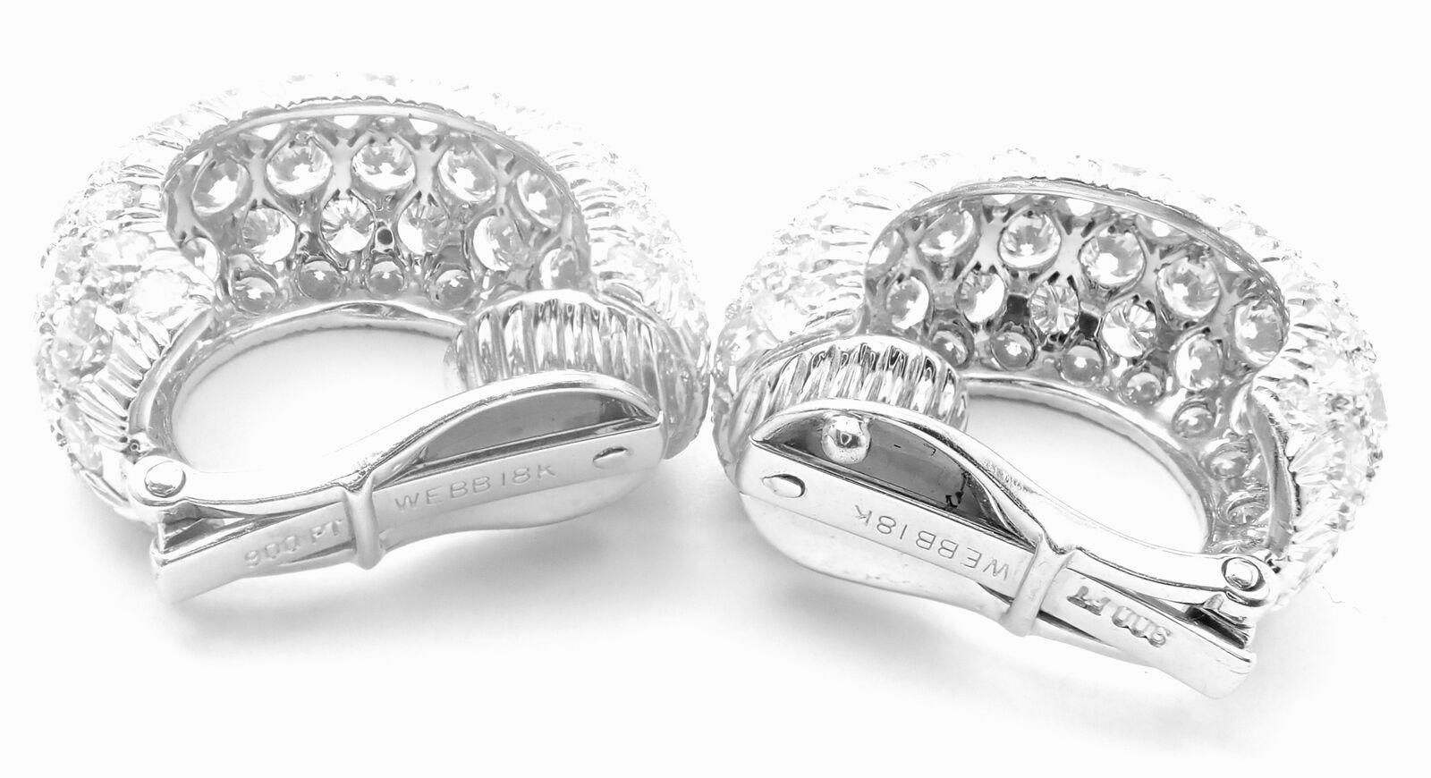 David Webb Diamond Platinum White Gold Hoop Earrings For Sale 3