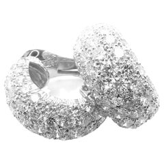 David Webb Diamond Platinum White Gold Hoop Earrings
