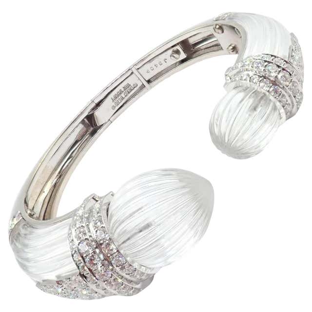David Webb 18 Karat Yellow Gold And Platinum Pave Diamond Bangle david-webb-18-karat-yellow-gold-and-platinum-pave-diamond-bangle