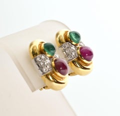 Ohrringe mit Diamanten, Rubinen und Smaragden von David Webb