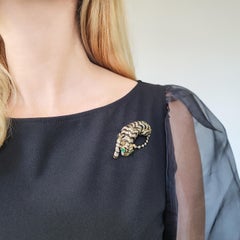 David Webb Diamond Tiger Brooch