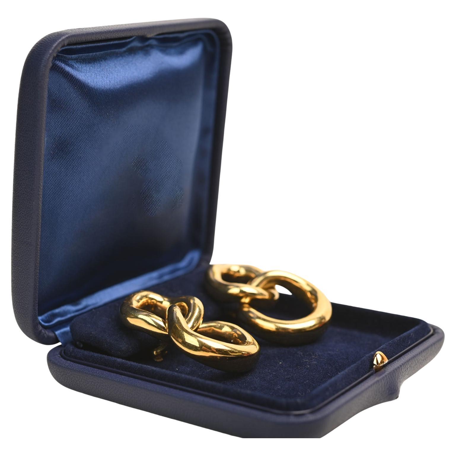 David Webb Door Knocker Design Earrings, 18K Yellow Gold im Angebot