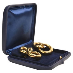 David Webb Door Knocker Design Earrings, 18K Yellow Gold