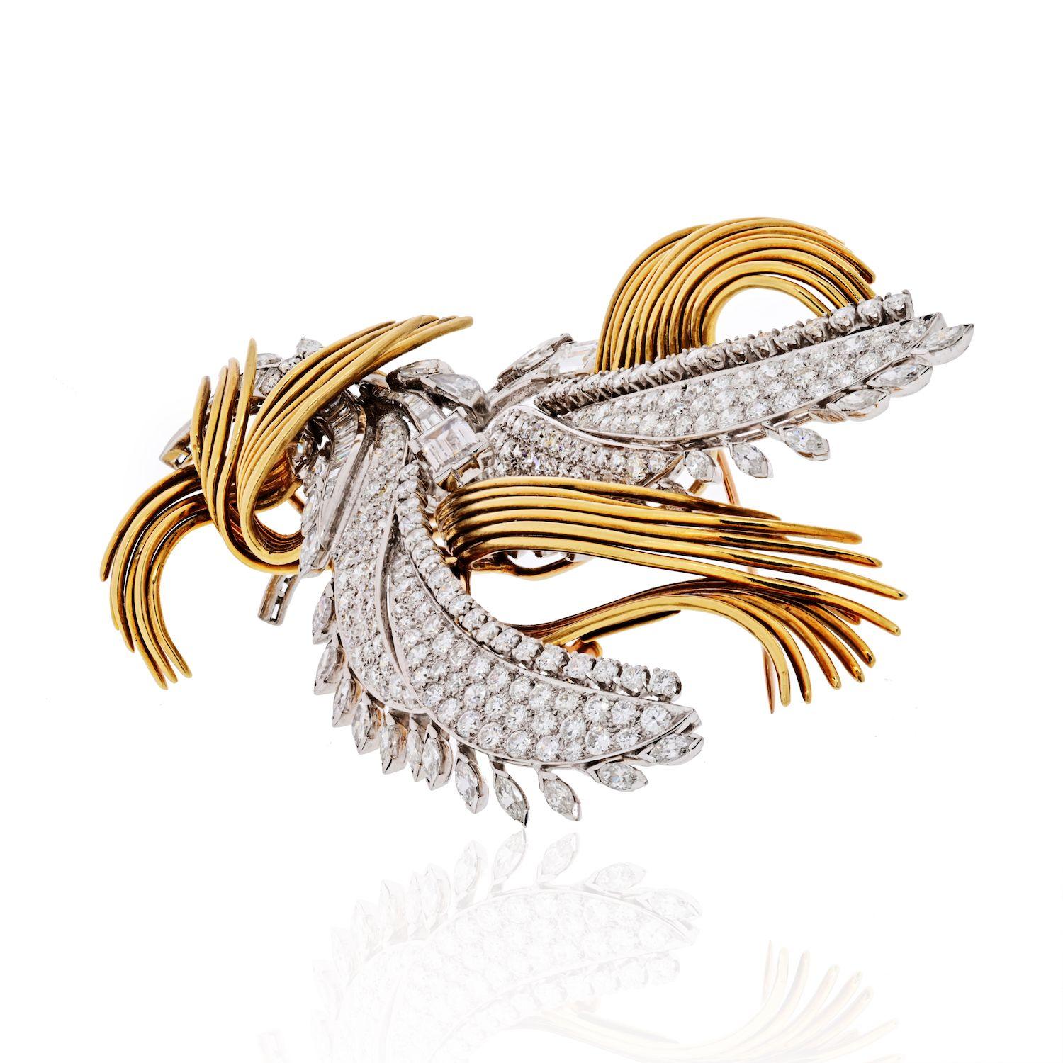 David Webb Broche vintage convertible à double clip en diamants en vente 3