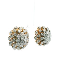 David Webb Earrings Diamond Burst Clips French Import Marks