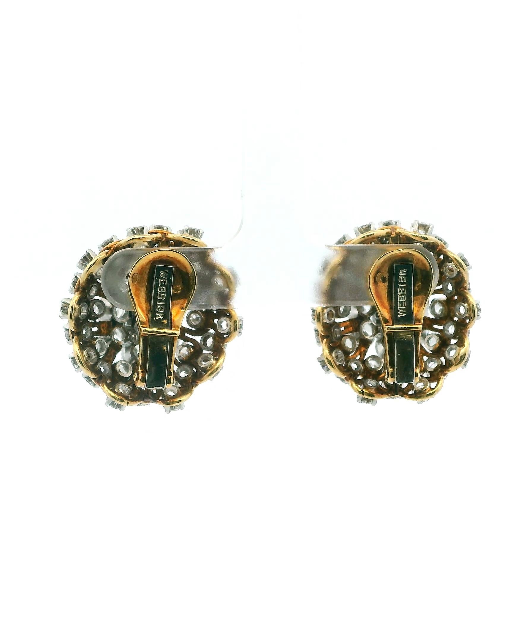 David Webb Ohrringe Diamond Burst Clips Französisch Import Marks im Angebot 1