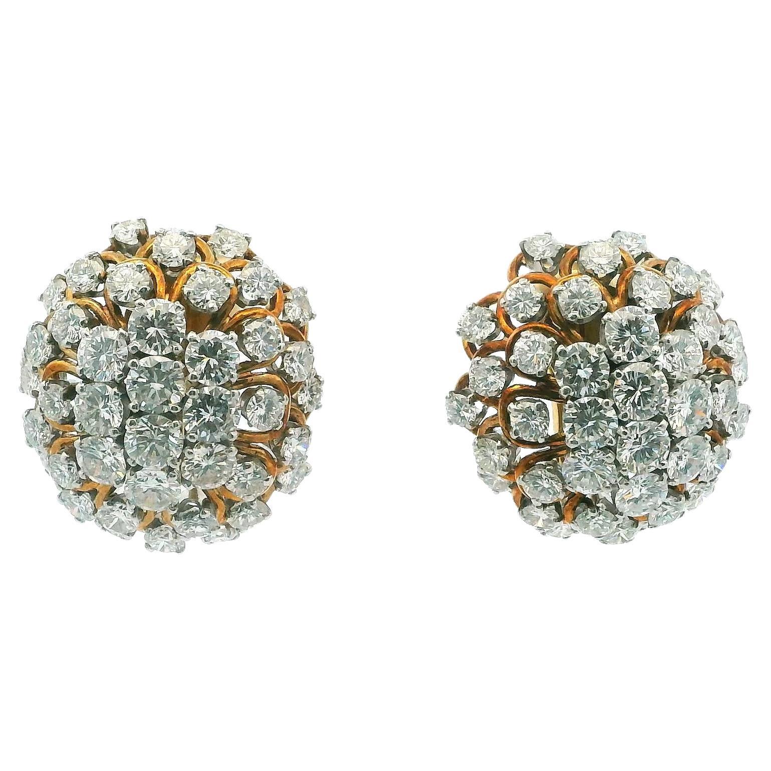 Pendientes David Webb Ráfaga de diamantes Clips Marcas de importación francesas