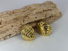 David Webb Earrings Rare Find Gold Large Swirl Shell Earrings
