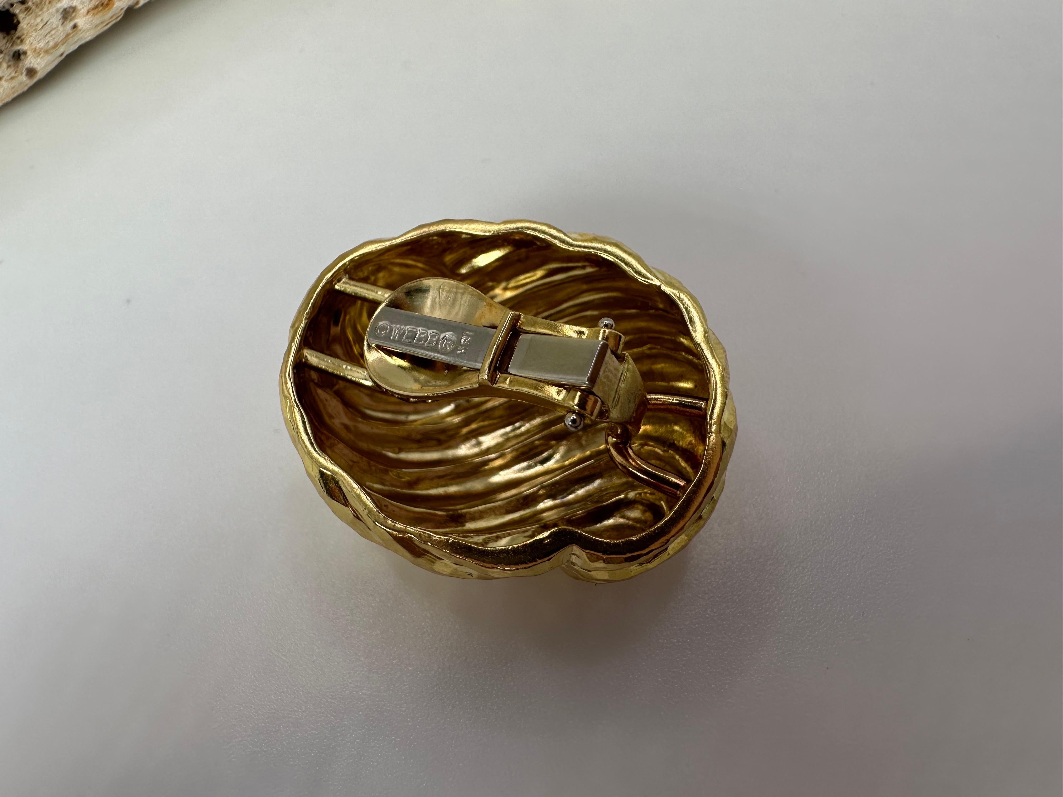 David Webb Earrings Rare Find Gold Large Swirl Shell Earrings For Sale 4