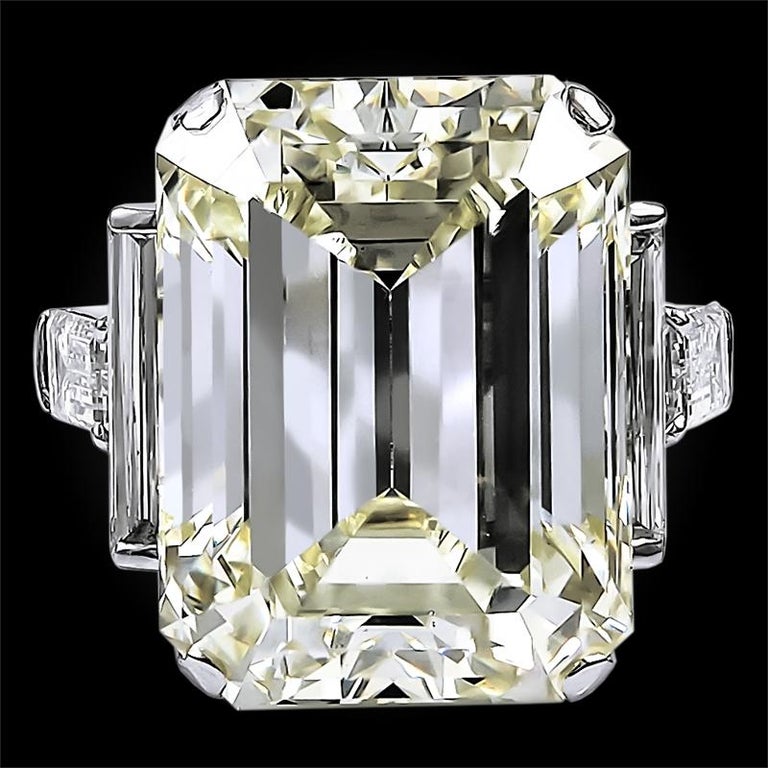 David Webb Emerald-Cut Diamond Engagement Ring, 52.55 Carat For Sale at ...