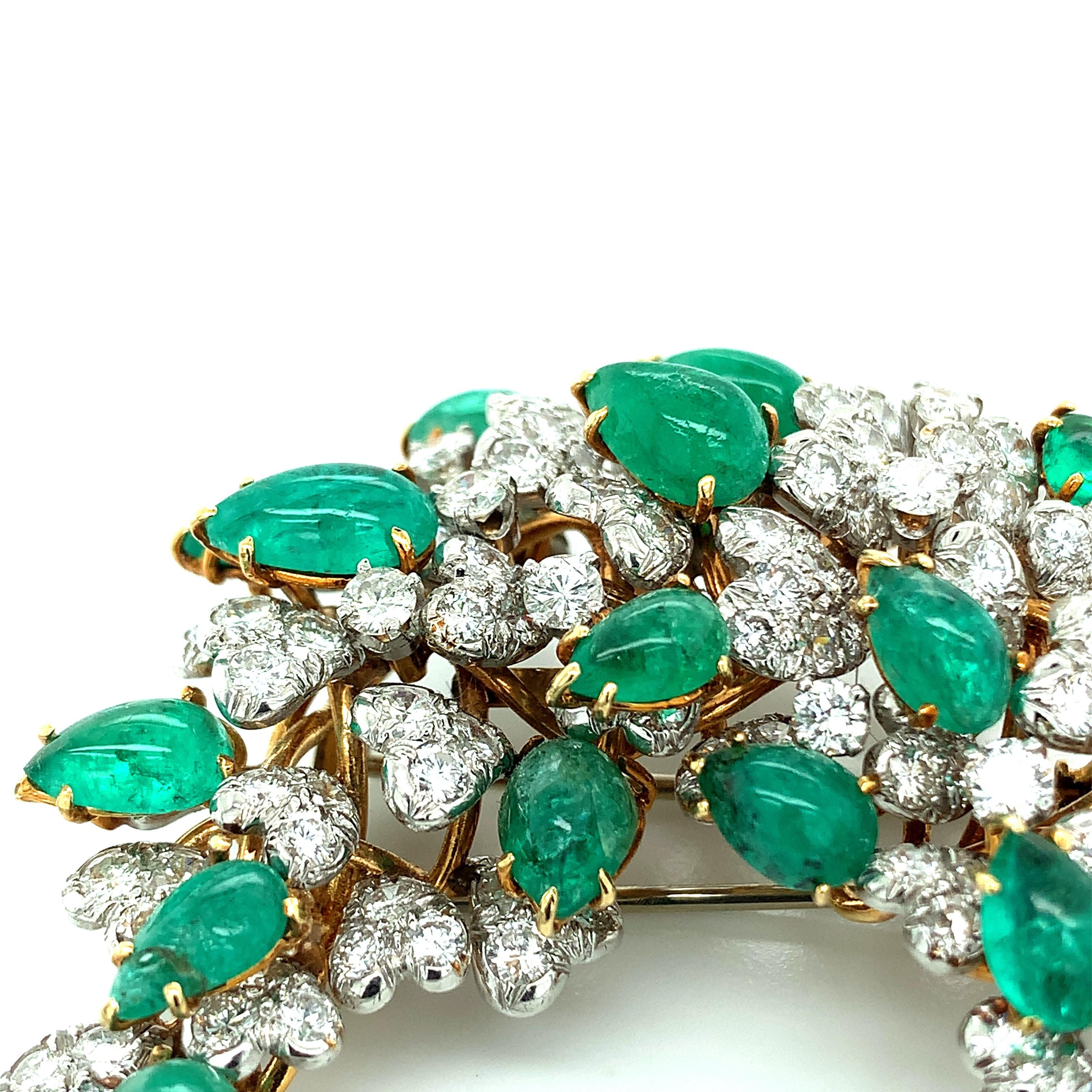 David Webb Emerald Diamond Brooch 4