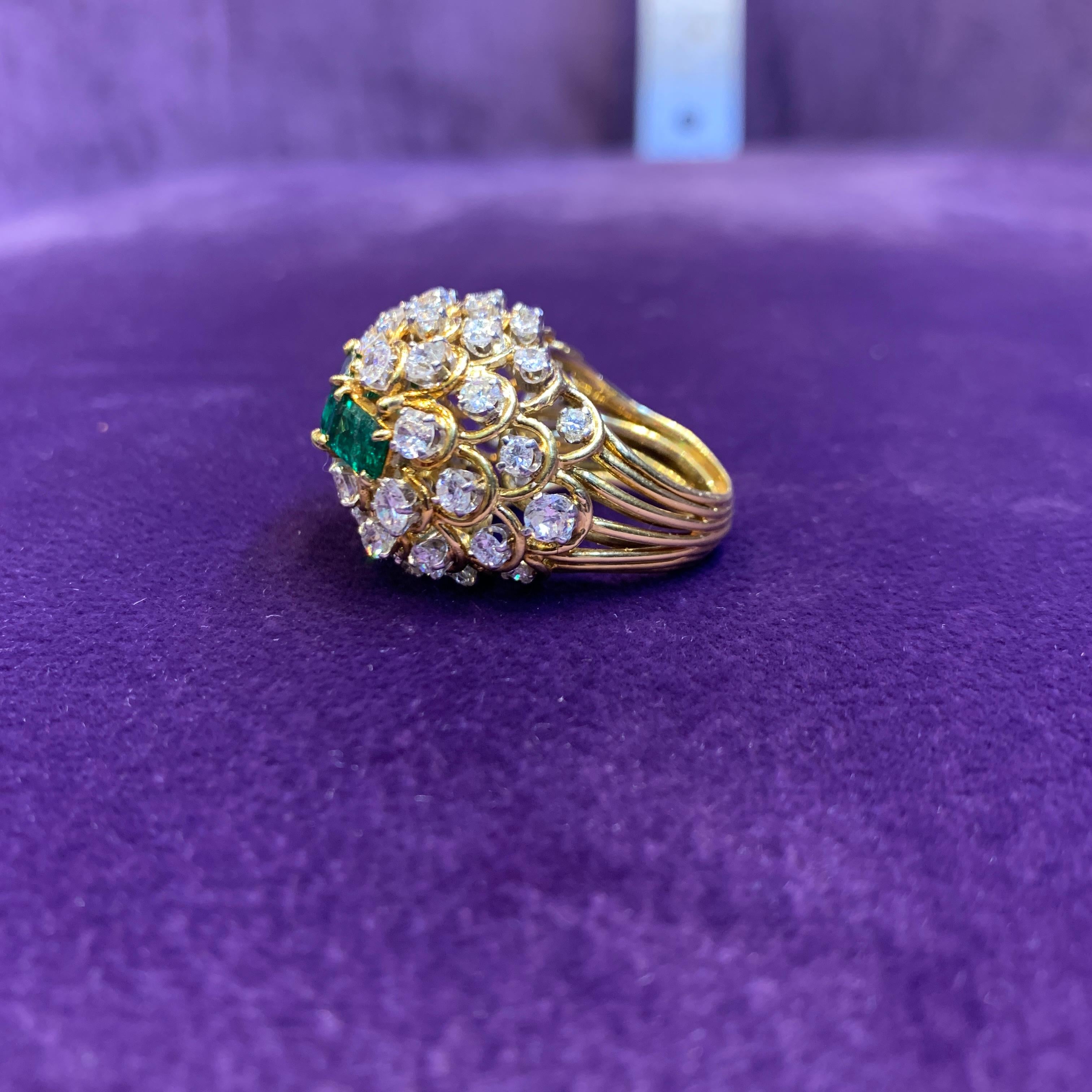 David Webb Emerald & Diamond Ring For Sale 2
