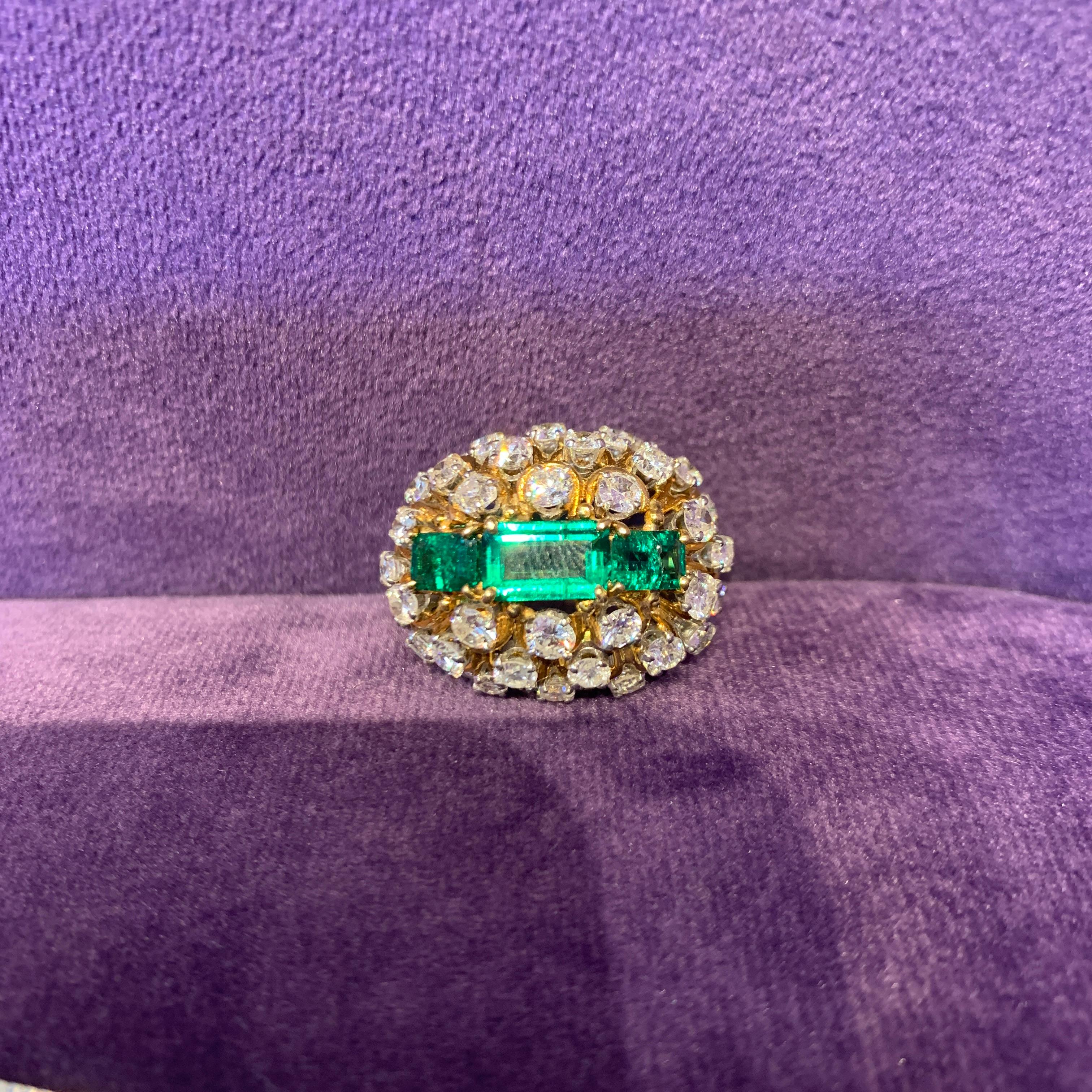 David Webb Emerald & Diamond Ring For Sale 4