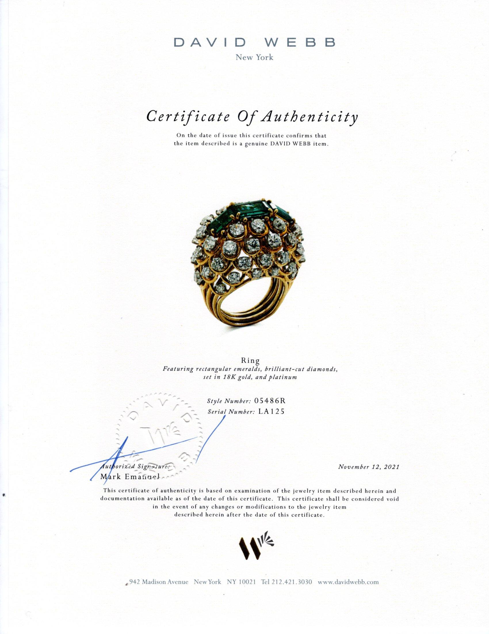 David Webb Emerald & Diamond Ring For Sale 8