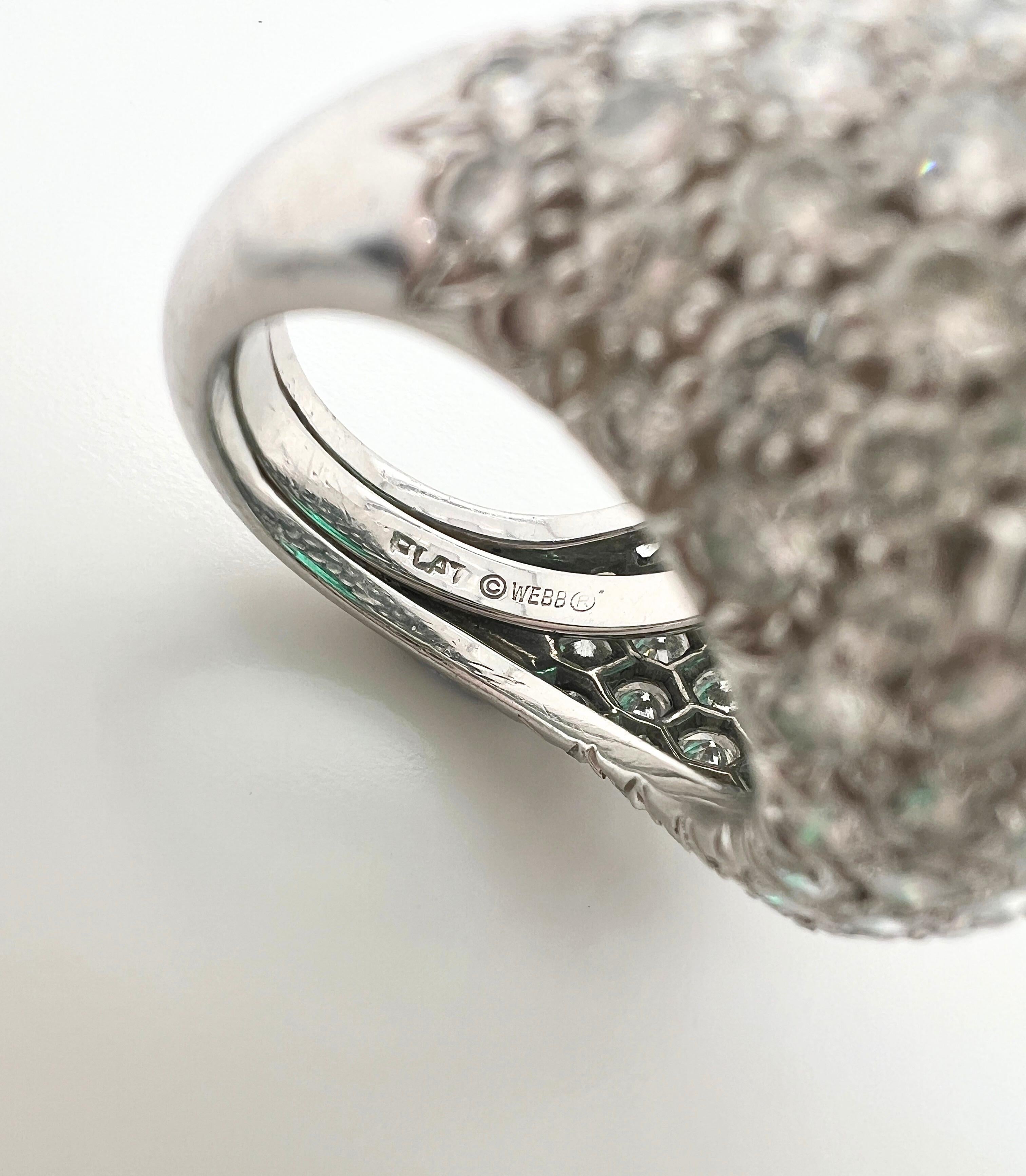 David Webb Emerald Diamond Ring For Sale 2