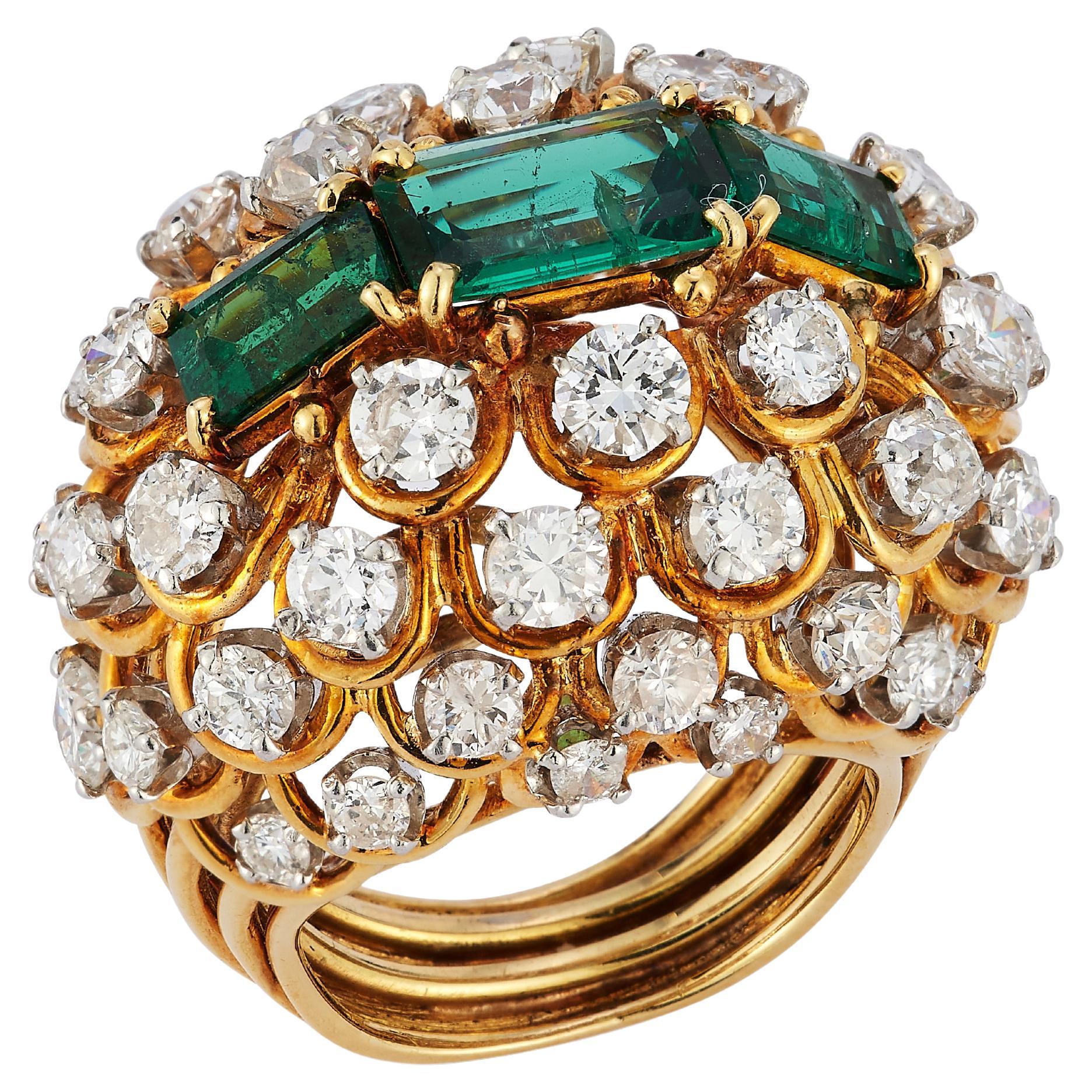 David Webb Emerald & Diamond Ring