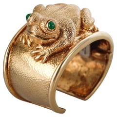 David Webb Rana di smeraldo  Bracciale d'oro
