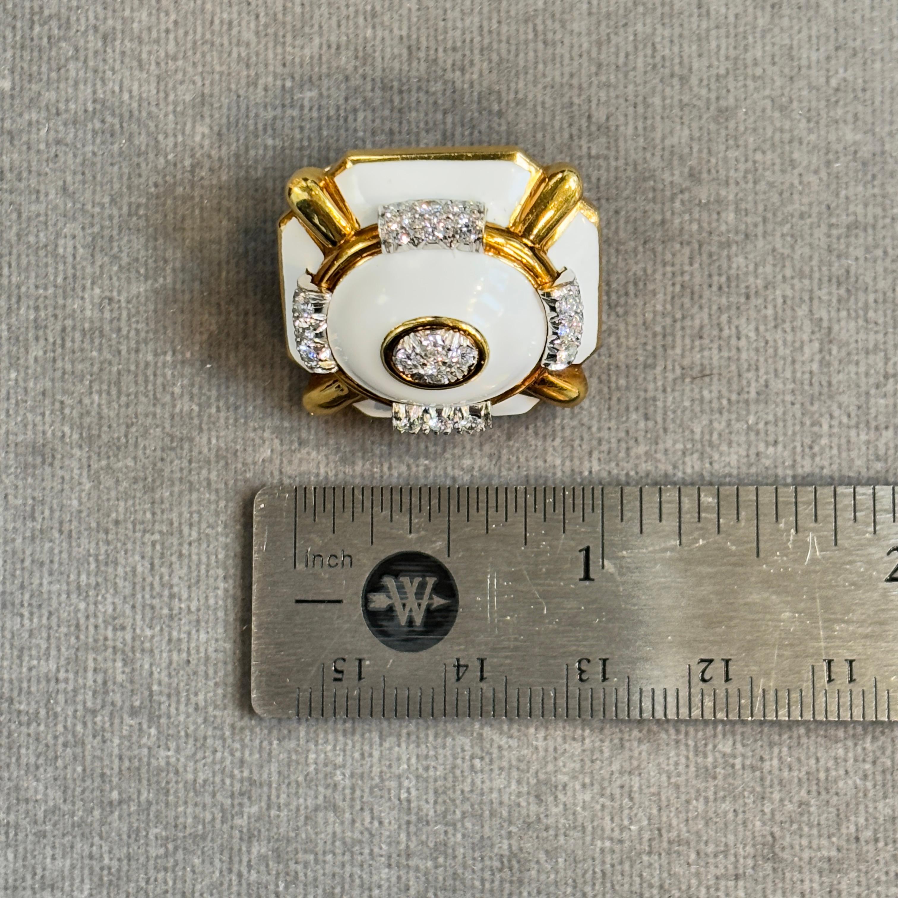 David Webb Enamel and Diamond Earrings in vendita 5