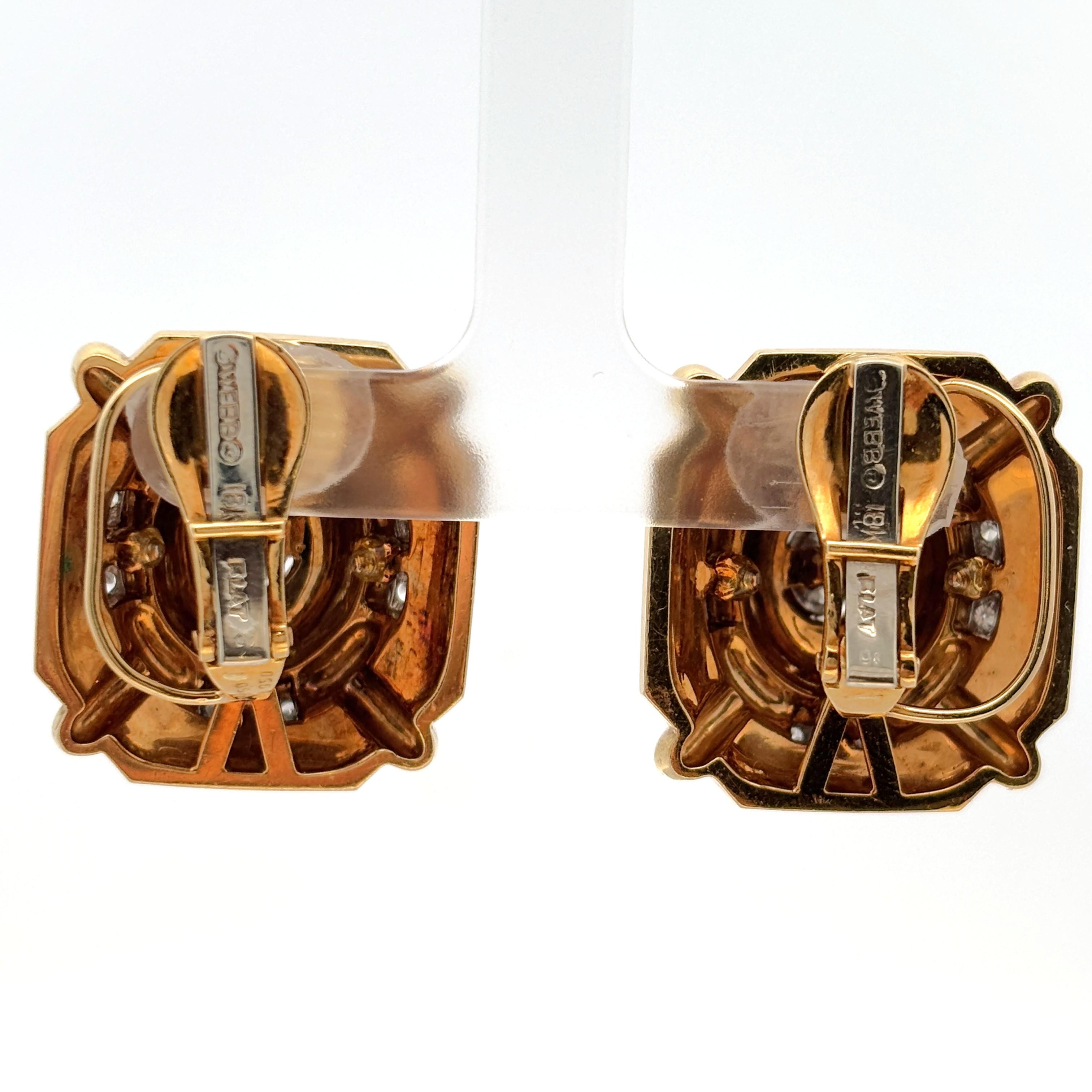 David Webb Enamel and Diamond Earrings in vendita 7