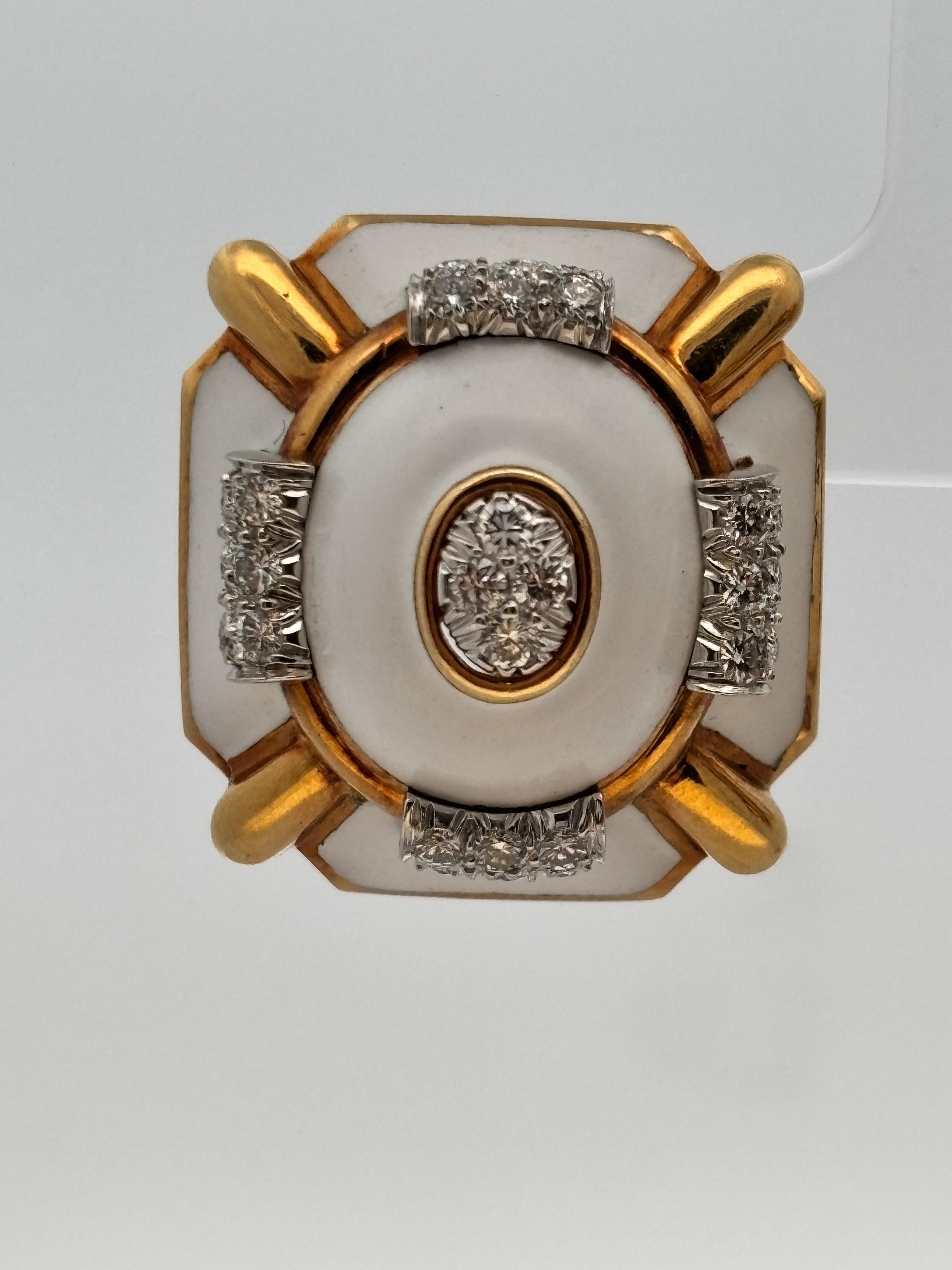 David Webb Enamel and Diamond Earrings in vendita 3