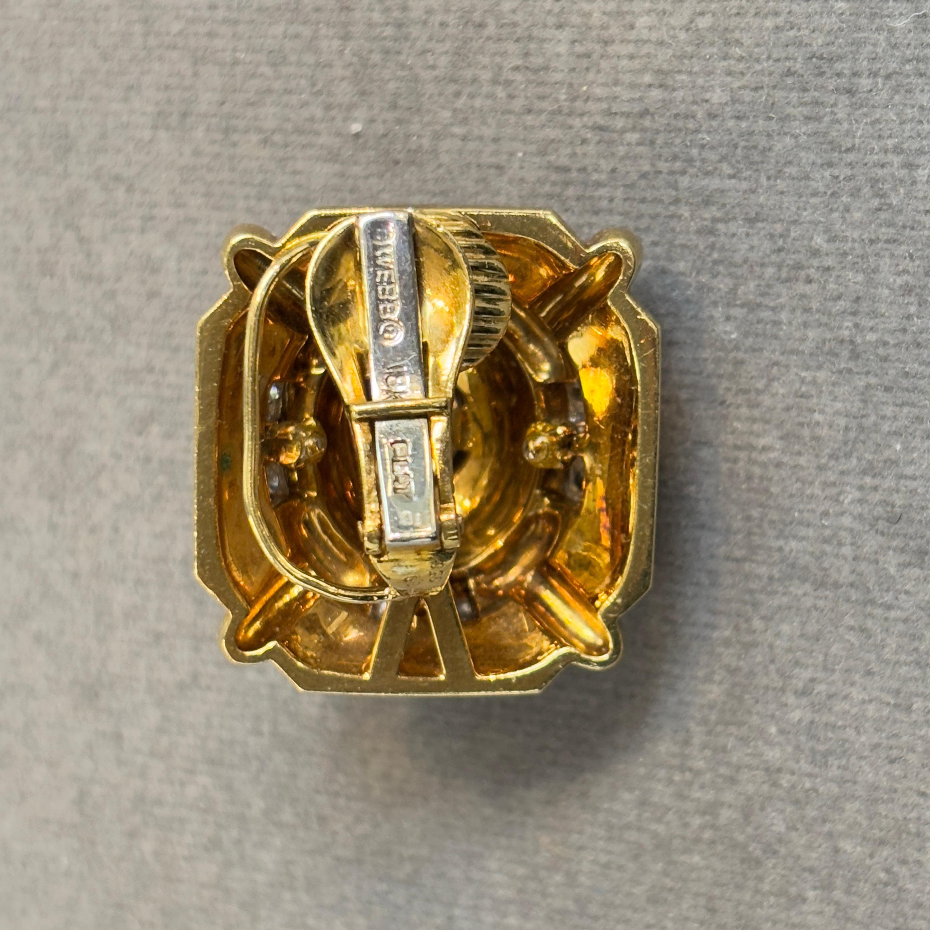 David Webb Enamel and Diamond Earrings in vendita 4